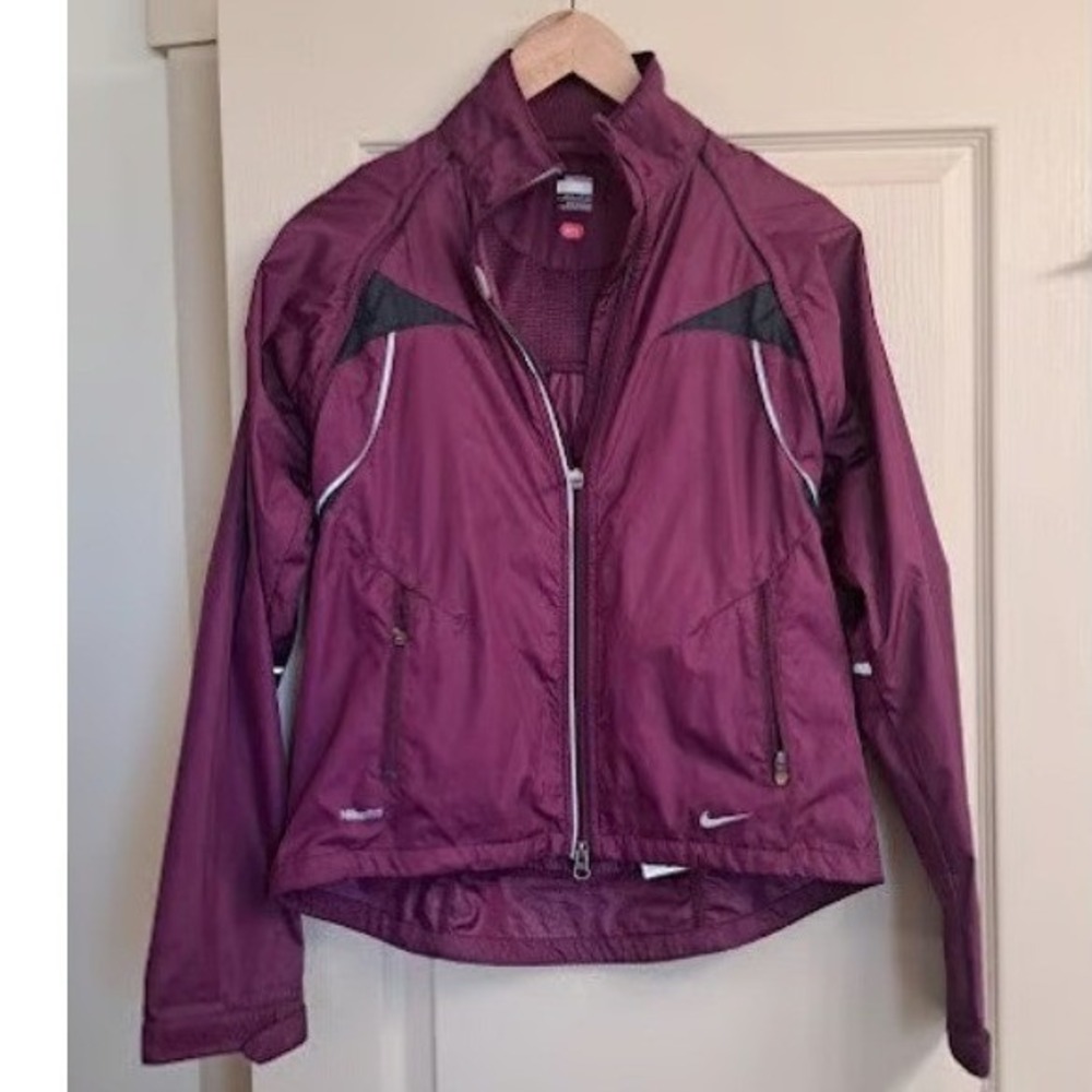 Nike FIT Convertible Running Jacket Vest Zip Off Sleeves Purple Womens Small